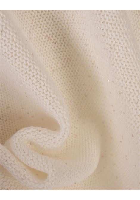 White Sequined Cotton and Linen Cape FABIANA FILIPPI | SAD275A010D27300000142